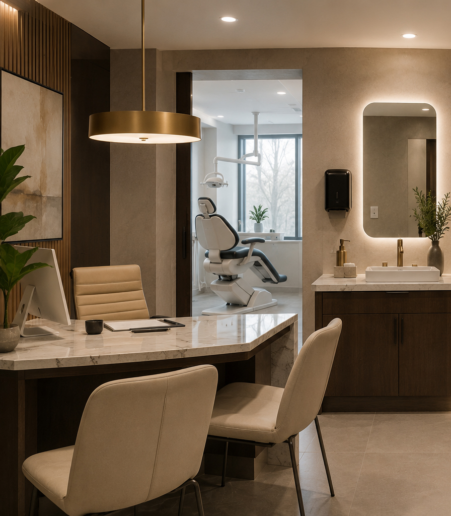 Compliant dental practice environment with emergency equipment and confidential records